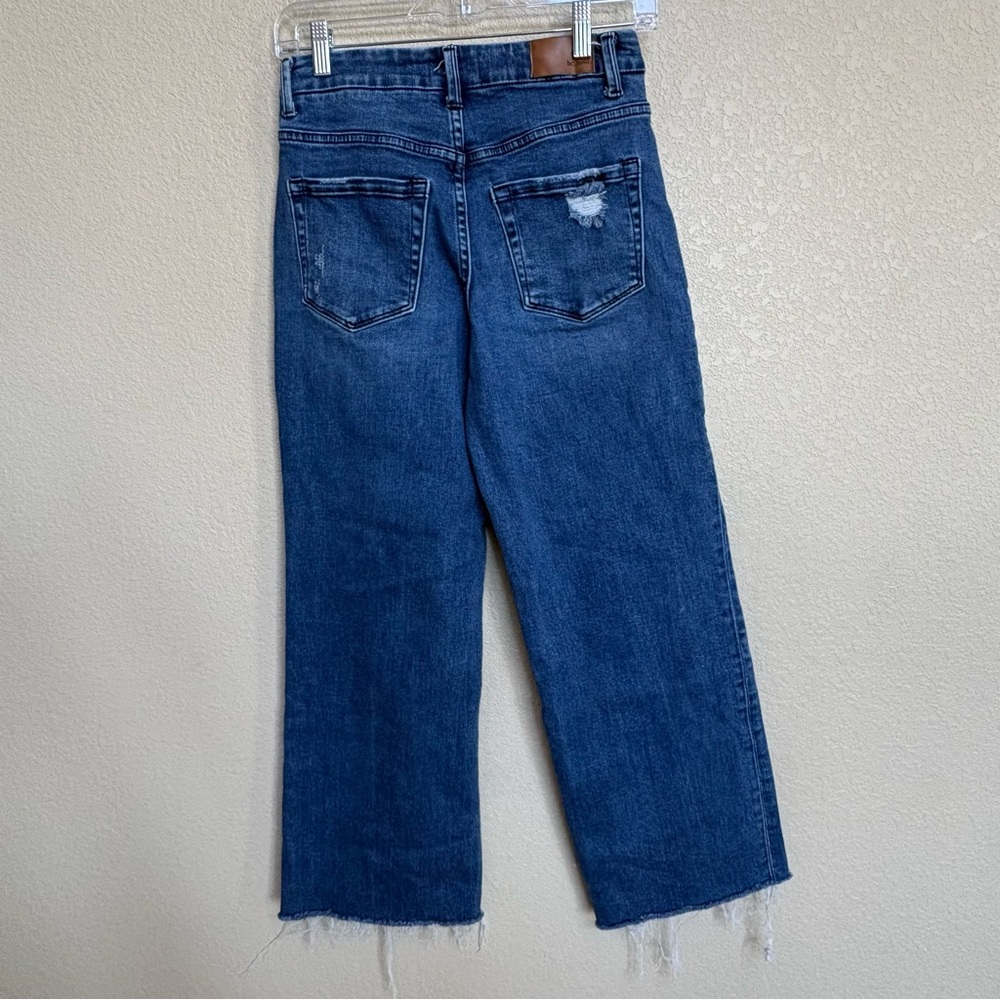 Böhme Blue Medium Wash Cropped Raw Hem Straight Jeans Size 26 - Picture 2 of 9
